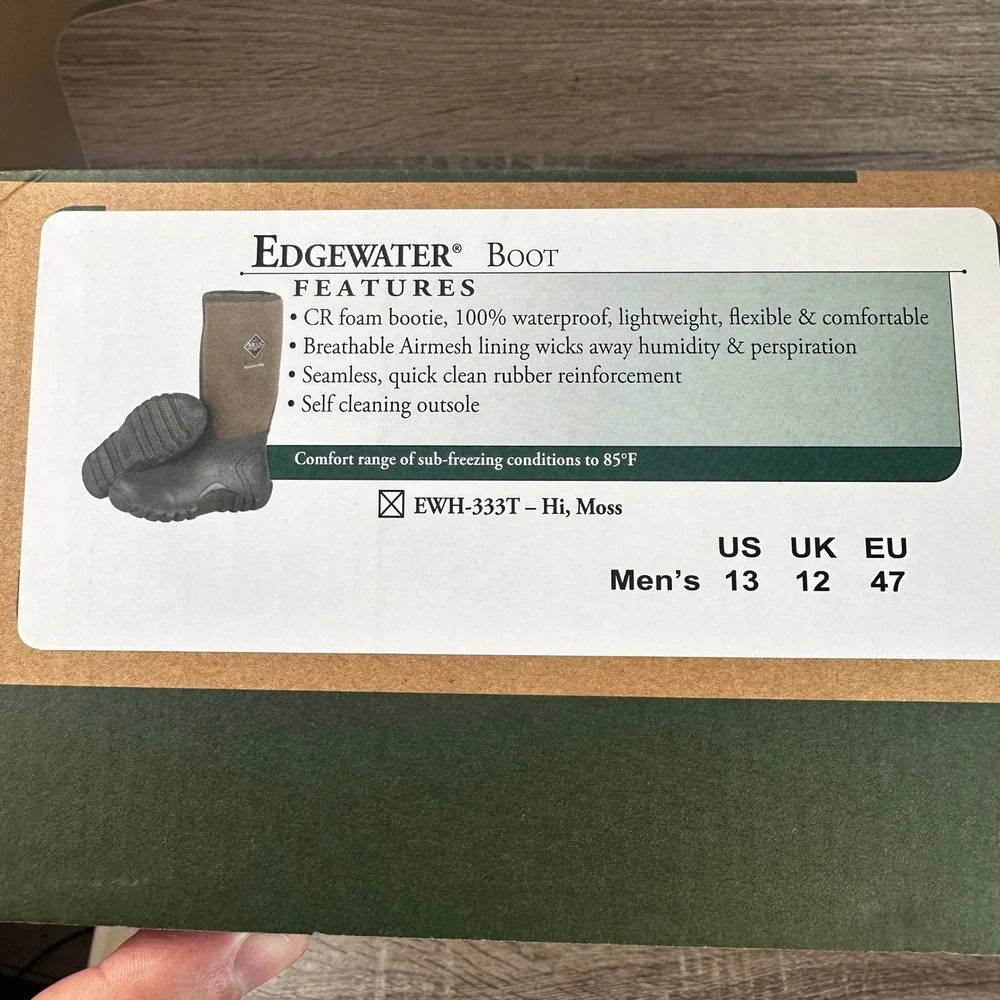 Muck Boot Company Edgewater Hi Boots Mens 13 Moss Green Waterproof Hunting NEW
